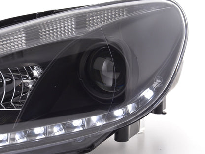 Scheinwerfer Set Daylight LED Tagfahrlicht VW Golf 6 Typ 1K  08- schwarz für Rechtslenker