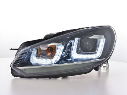 Scheinwerfer Set Daylight LED Tagfahrlicht VW Golf 6 Bj. 08-12 schwarz