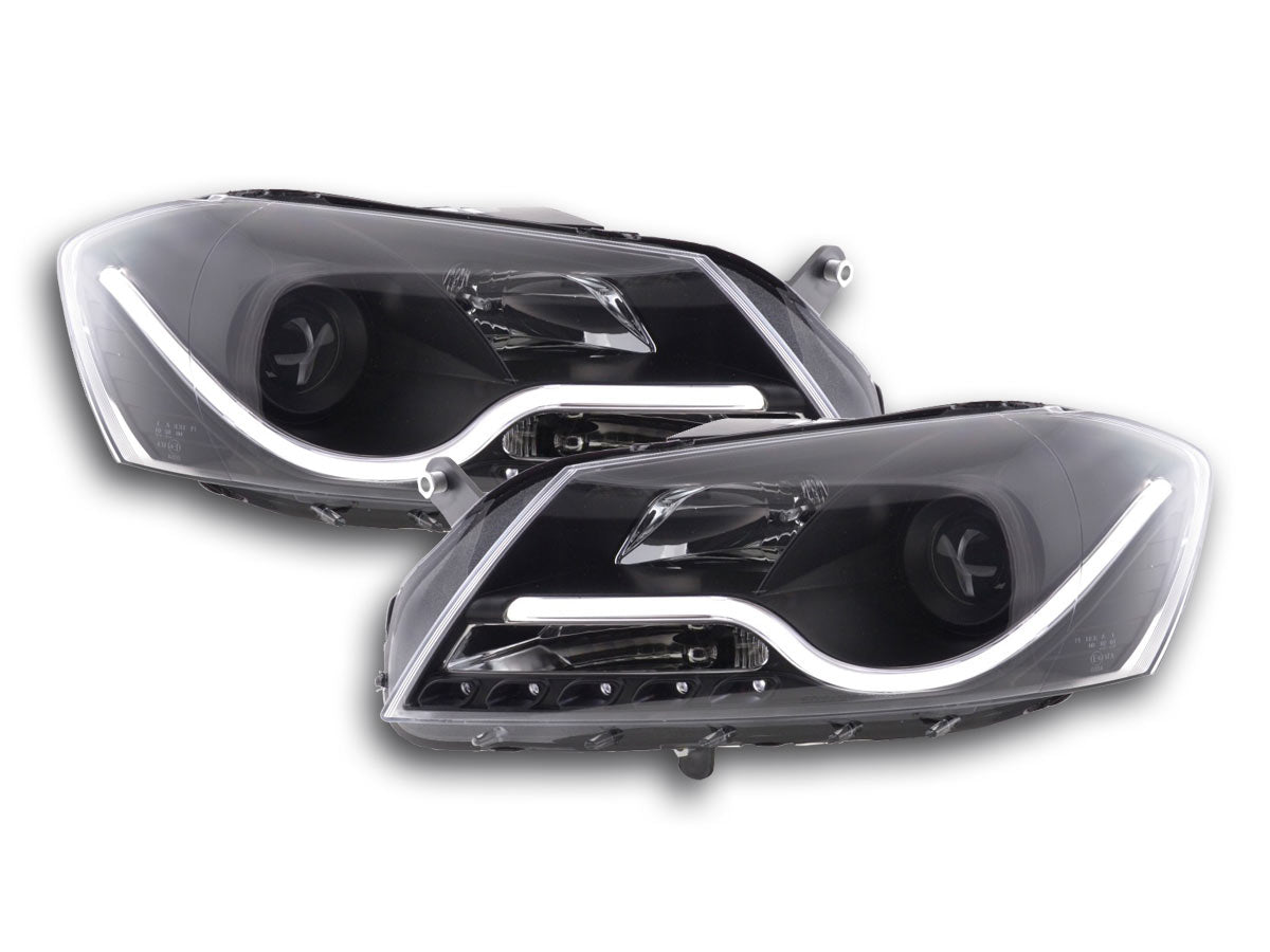 Scheinwerfer Set Daylight LED TFL-Optik VW Passat B7 3C Bj. 10- schwarz
