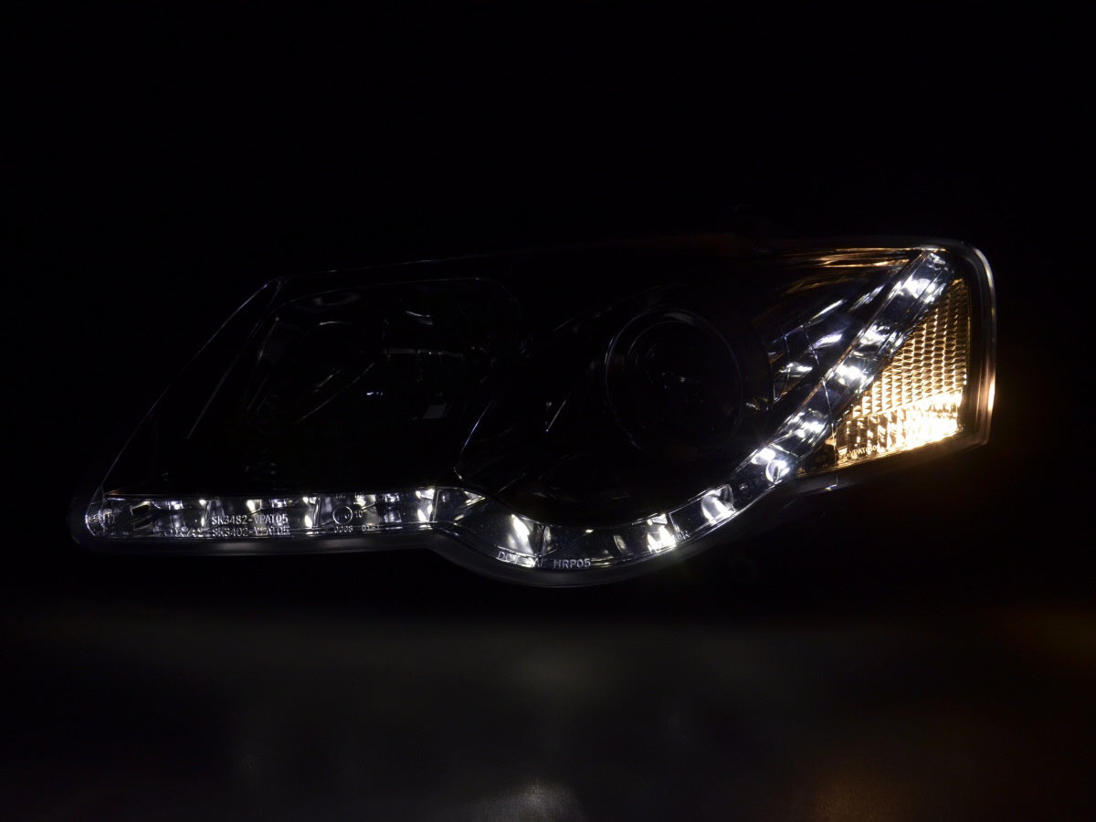 Scheinwerfer Set Daylight LED TFL-Optik VW Passat Typ 3C Bj. 05- chrom für Rechtslenker