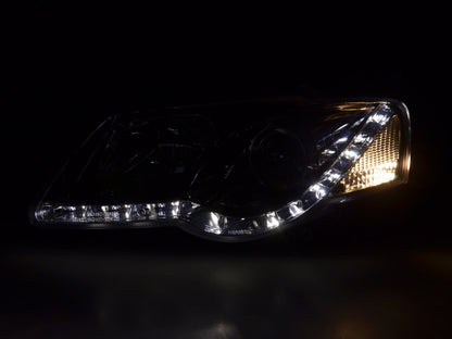 Scheinwerfer Set Daylight LED TFL-Optik VW Passat Typ 3C Bj. 05- chrom für Rechtslenker