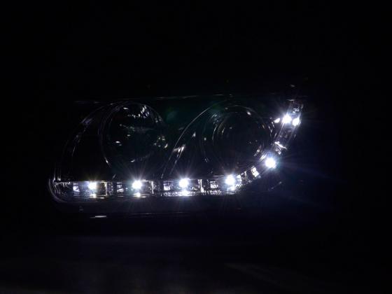 Scheinwerfer Set Daylight LED TFL-Optik VW Polo Typ 6N  94-99 chrom