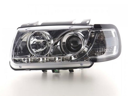 Scheinwerfer Set Daylight LED TFL-Optik VW Polo Typ 6N  94-99 chrom