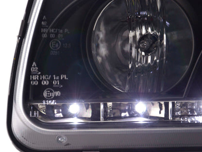 Scheinwerfer Set Daylight LED TFL-Optik VW Polo Typ 6N Bj. 94-99 schwarz
