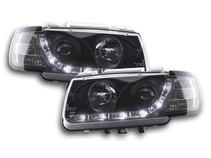 Scheinwerfer Set Daylight LED TFL-Optik VW Polo Typ 6N Bj. 94-99 schwarz