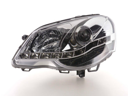 Scheinwerfer Set Daylight LED TFL-Optik VW Polo Typ 9N3  05-09 chrom