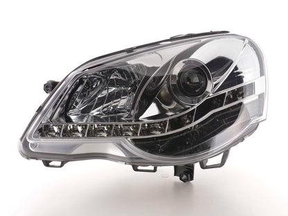 Scheinwerfer Set Daylight LED TFL-Optik VW Polo Typ 9N3 Bj. 05-09 chrom