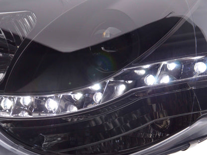 Scheinwerfer Set Daylight LED TFL-Optik VW Polo Typ 9N3 Bj. 05-09 schwarz