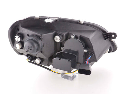 Scheinwerfer Set Daylight LED TFL-Optik VW Polo Typ 9N3 Bj. 05-09 schwarz