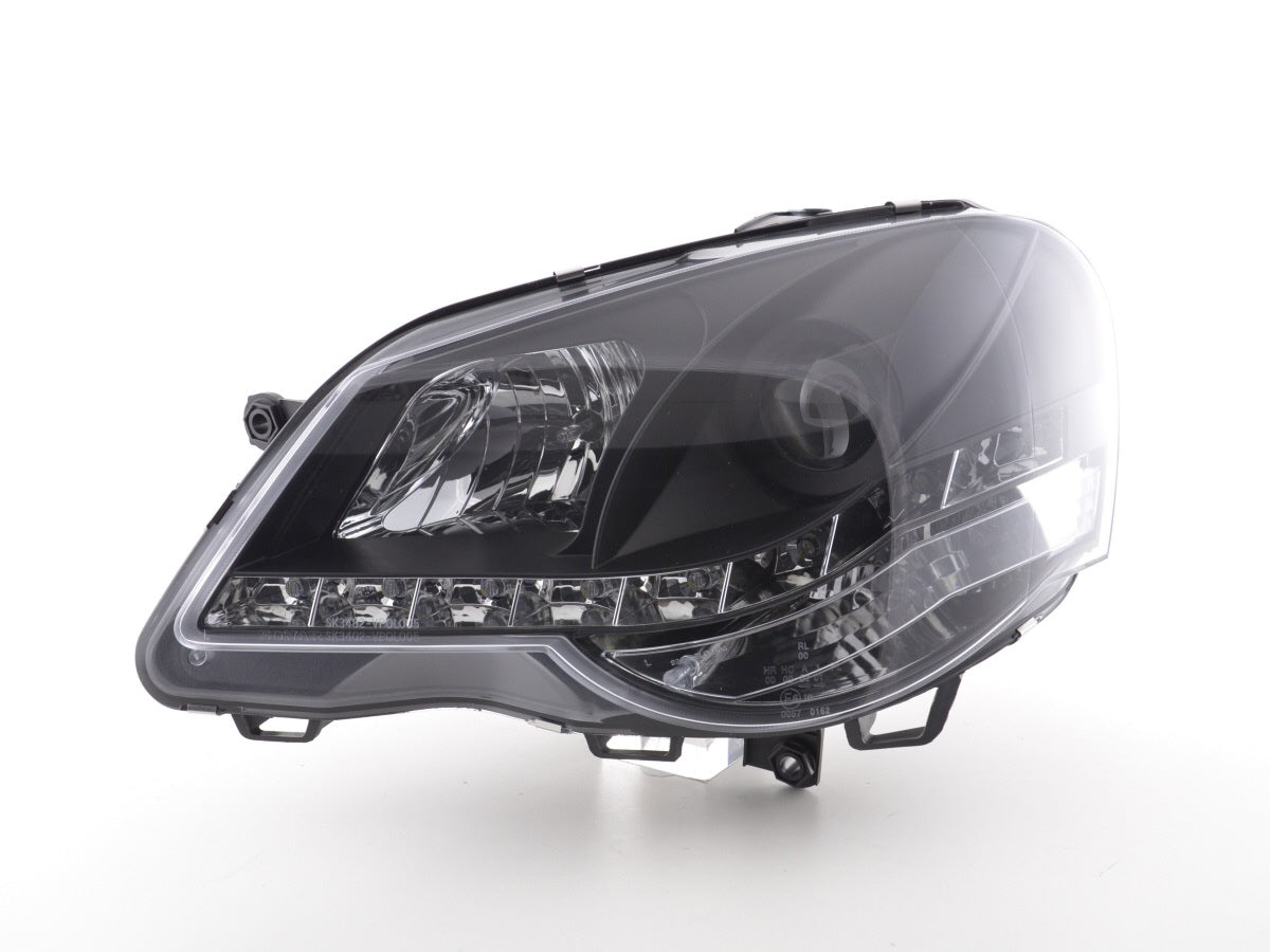 Scheinwerfer Set Daylight LED Tagfahrlicht VW Polo 9N3 Bj. 05-09 schwarz