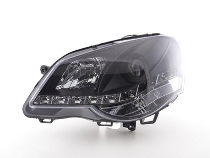 Scheinwerfer Set Daylight LED Tagfahrlicht VW Polo 9N3 Bj. 05-09 schwarz