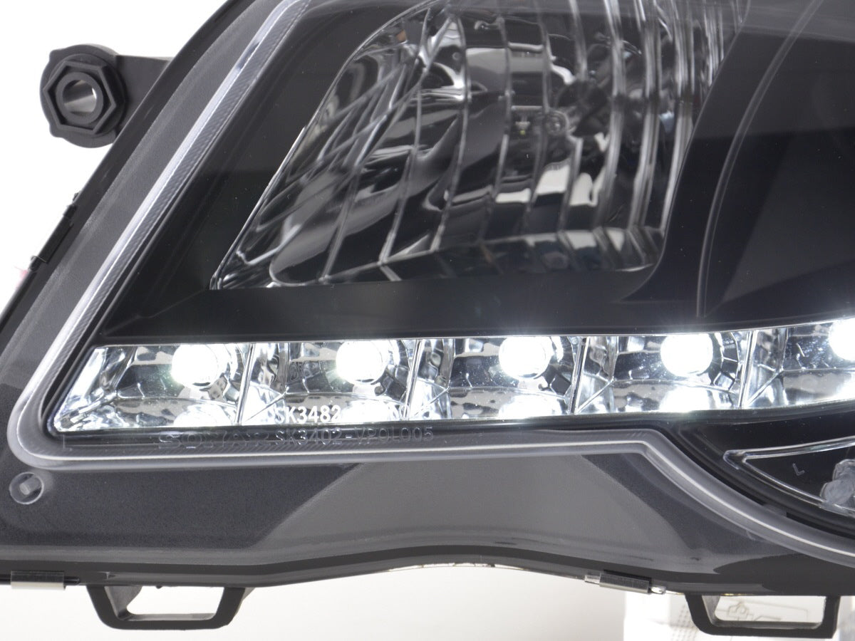 Scheinwerfer Set Daylight LED Tagfahrlicht VW Polo 9N3 Bj. 05-09 schwarz