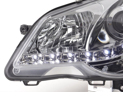 Scheinwerfer Set Daylight LED TFL-Optik VW Polo Typ 9N3 Bj. 05-09 chrom für Rechtslenker
