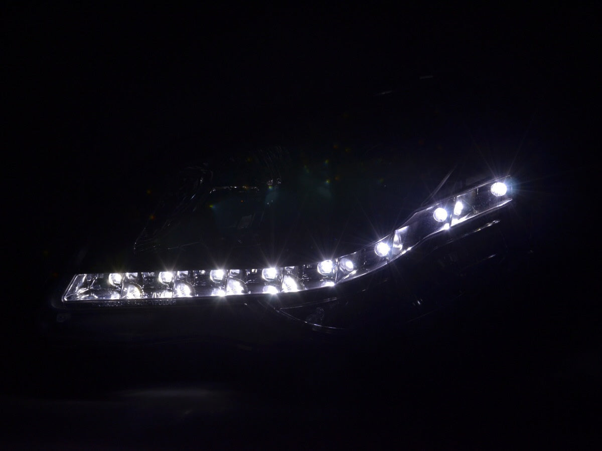 Scheinwerfer Set Daylight LED TFL-Optik VW Polo Typ 9N3  05-09 schwarz für Rechtslenker