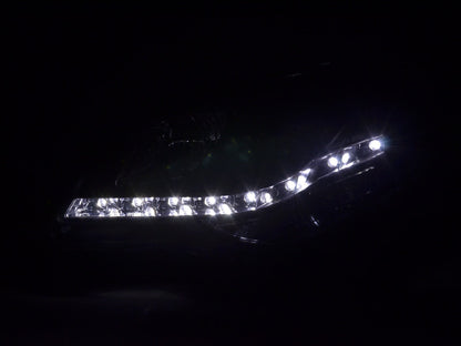 Scheinwerfer Set Daylight LED TFL-Optik VW Polo Typ 9N3 Bj. 05-09 schwarz für Rechtslenker