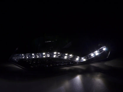 Scheinwerfer Set Daylight LED TFL-Optik VW Polo Typ 6R Bj. 2010- schwarz für Rechtslenker