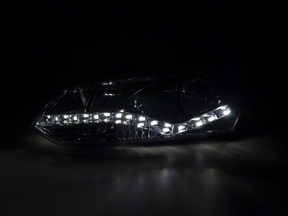 Scheinwerfer Set Daylight LED Tagfahrlicht VW Polo 6R Bj. 09- chrom für Rechtslenker