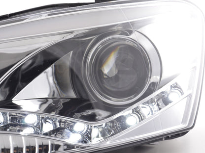 Scheinwerfer Set Daylight LED Tagfahrlicht VW Polo 6R Bj. 09- chrom für Rechtslenker