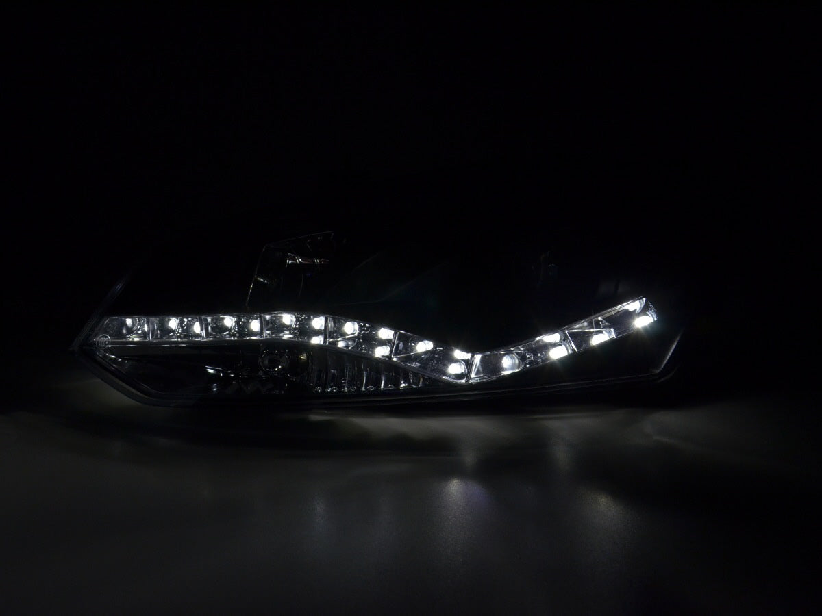 Scheinwerfer Set Daylight LED Tagfahrlicht VW Polo 6R Bj. 09- schwarz für Rechtslenker