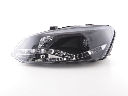 Scheinwerfer Set Daylight LED Tagfahrlicht VW Polo 6R Bj. 09- schwarz für Rechtslenker