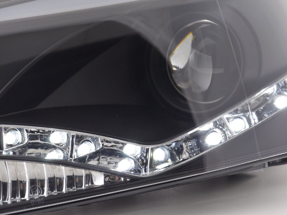 Scheinwerfer Set Daylight LED Tagfahrlicht VW Polo 6R Bj. 09- schwarz für Rechtslenker