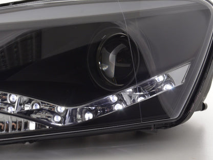Scheinwerfer Set Daylight LED TFL-Optik VW Polo Typ 6R Bj. 2010- schwarz