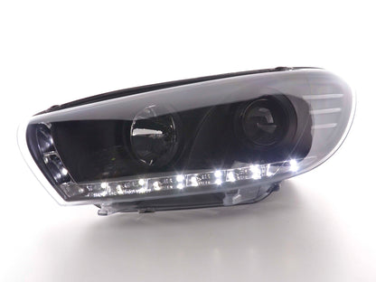 Scheinwerfer Set Daylight LED TFL-Optik VW Scirocco 3 Typ 13 Bj. 08- schwarz