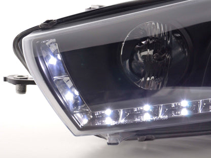Scheinwerfer Set Daylight LED TFL-Optik VW Scirocco 3 Typ 13 Bj. 08- schwarz