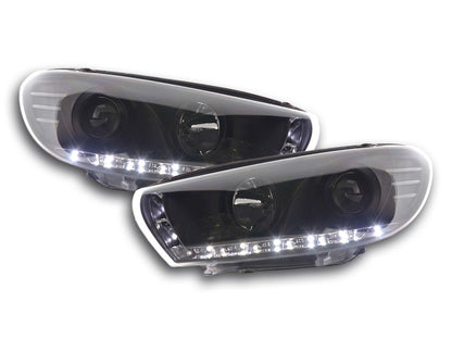 Scheinwerfer Set Daylight LED TFL-Optik VW Scirocco 3 Typ 13 Bj. 08- schwarz