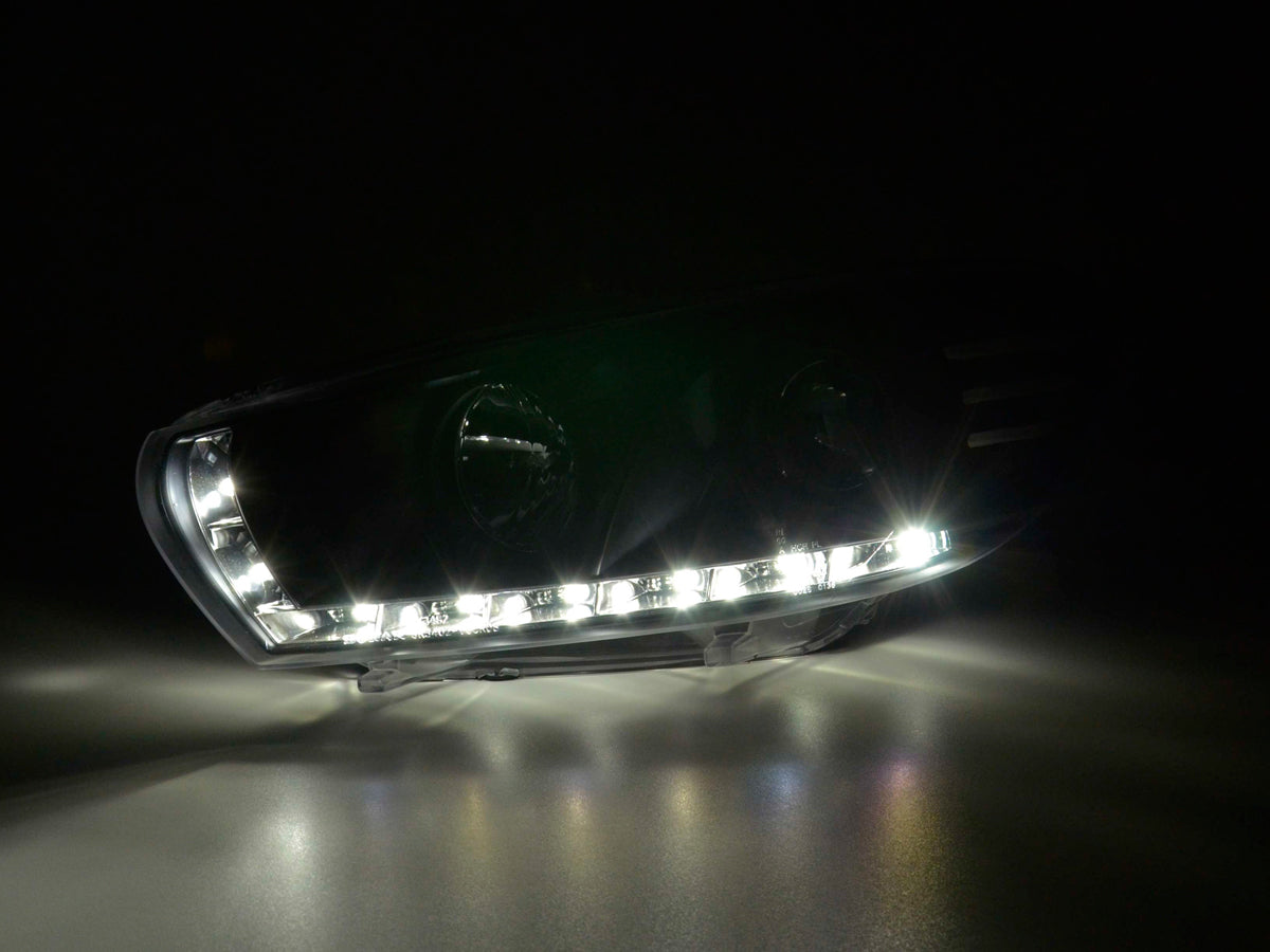 Scheinwerfer Set Daylight LED Tagfahrlicht VW Scirocco 3 Typ 13 schwarz
