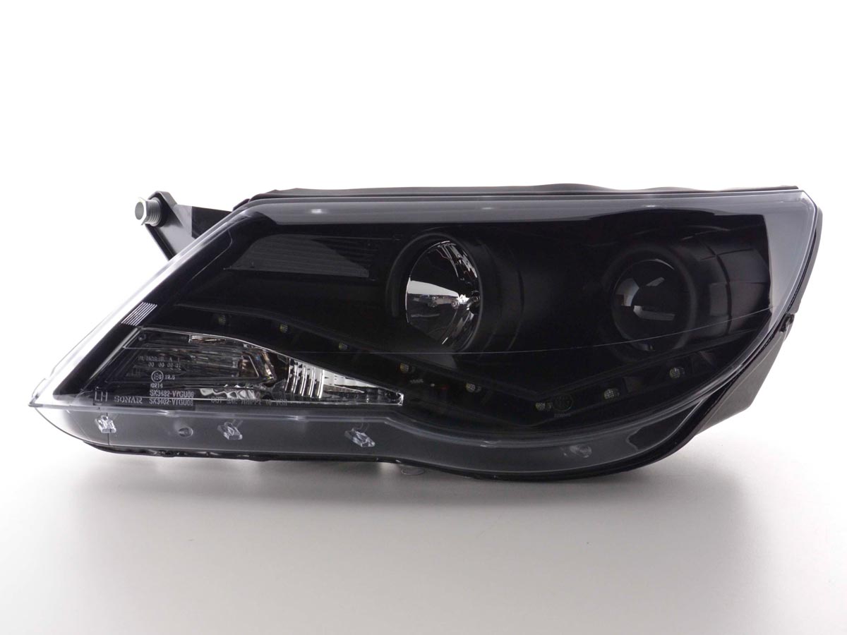 Scheinwerfer Set Daylight LED Tagfahrlicht VW Tiguan Bj. 07-11 schwarz