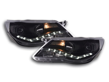 Scheinwerfer Set Daylight LED Tagfahrlicht VW Tiguan Bj. 07-11 schwarz