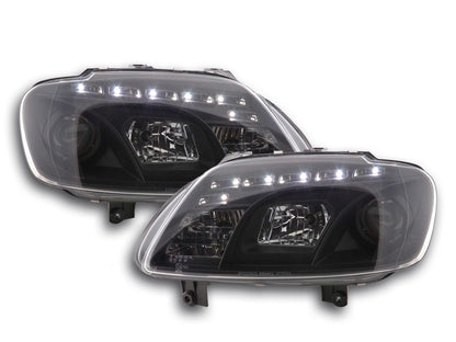 Scheinwerfer Set Daylight LED TFL-Optik VW Touran Typ 1T / VW Caddy Typ 2K Bj. 03-06 schwarz