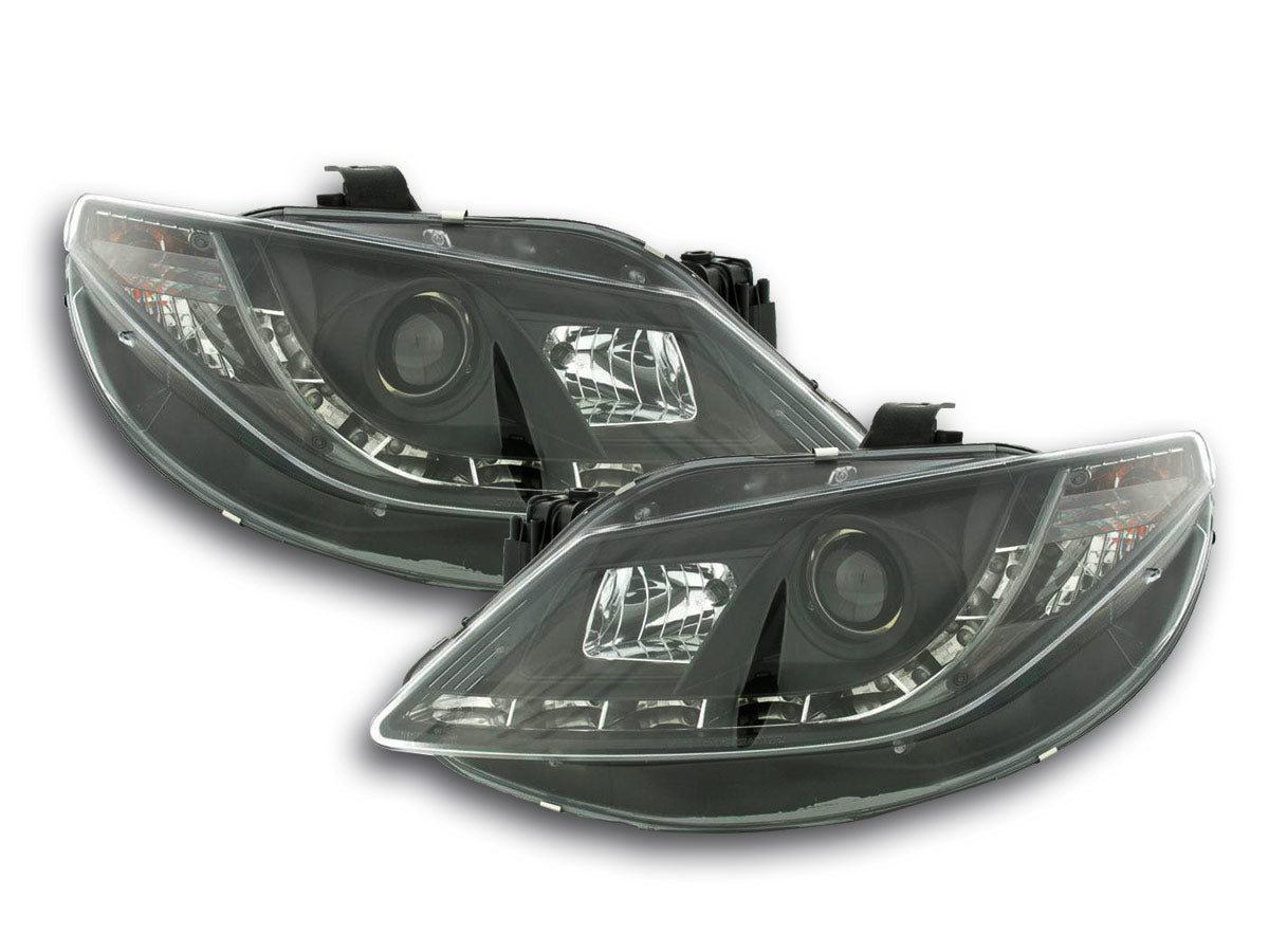 Scheinwerfer Set Daylight LED TFL-Optik Seat Ibiza Typ 6J Bj. 08- schwarz