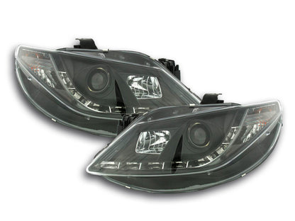 Scheinwerfer Set Daylight LED TFL-Optik Seat Ibiza Typ 6J Bj. 08- schwarz