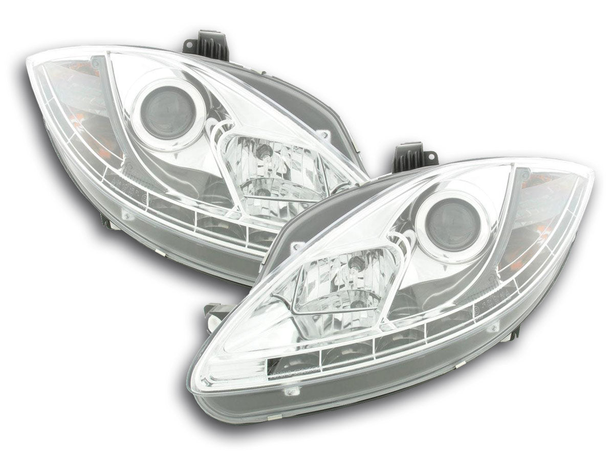 Scheinwerfer Set Daylight LED TFL-Optik Seat Leon Typ 1P / Altea/Toledo Typ 5P Bj. 05-09 chrom