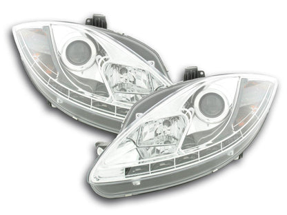 Scheinwerfer Set Daylight LED TFL-Optik Seat Leon Typ 1P / Altea/Toledo Typ 5P Bj. 05-09 chrom