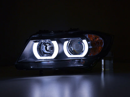 Scheinwerfer Set Xenon Daylight LED TFL-Optik BMW 3er E90/E91 Bj. 05-08 schwarz
