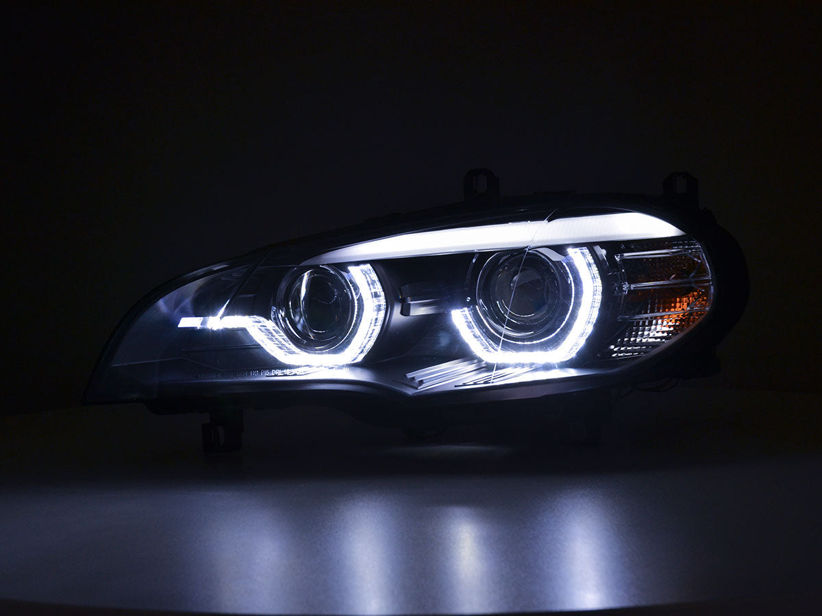 Scheinwerfer Set Xenon Daylight LED Tagfahrlicht BMW X5 E70 Bj. 06-10 schwarz