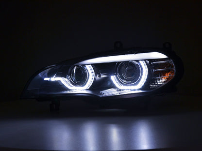 Scheinwerfer Set Xenon Daylight LED Tagfahrlicht BMW X5 E70 Bj. 06-10 schwarz