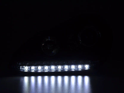 Scheinwerfer Set Xenon Daylight LED TFL-Optik Porsche Cayenne Bj. 03-07 schwarz