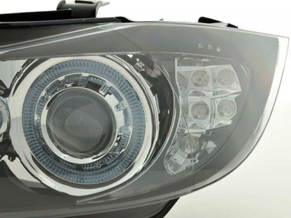 Scheinwerfer Set Angel Eyes BMW 3er Limousine/Touring Typ E90/E91 Bj. 05-08 schwarz