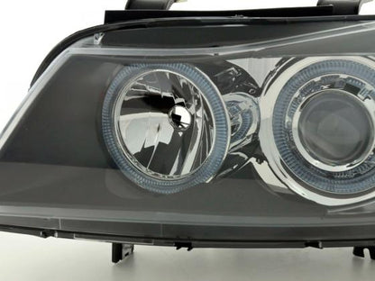 Scheinwerfer Set Angel Eyes BMW 3er Limousine/Touring Typ E90/E91 Bj. 05-08 schwarz