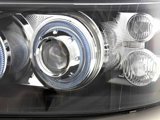 Scheinwerfer Set Angel Eyes VW Bus Typ T5 Bj. 03-09 schwarz