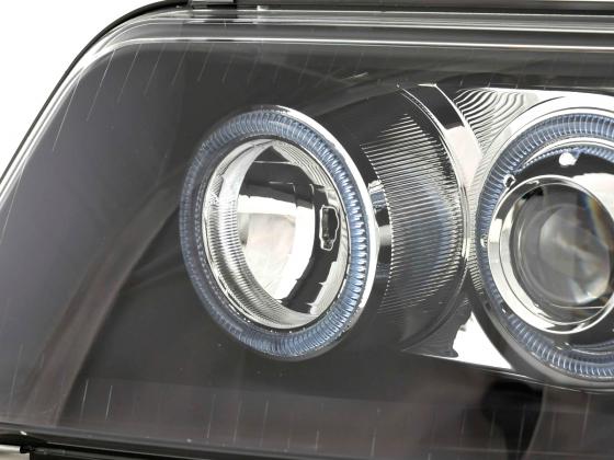 Scheinwerfer Set Angel Eyes VW Bus Typ T5 Bj. 03-09 schwarz