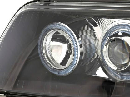 Scheinwerfer Set Angel Eyes VW Bus Typ T5 Bj. 03-09 schwarz