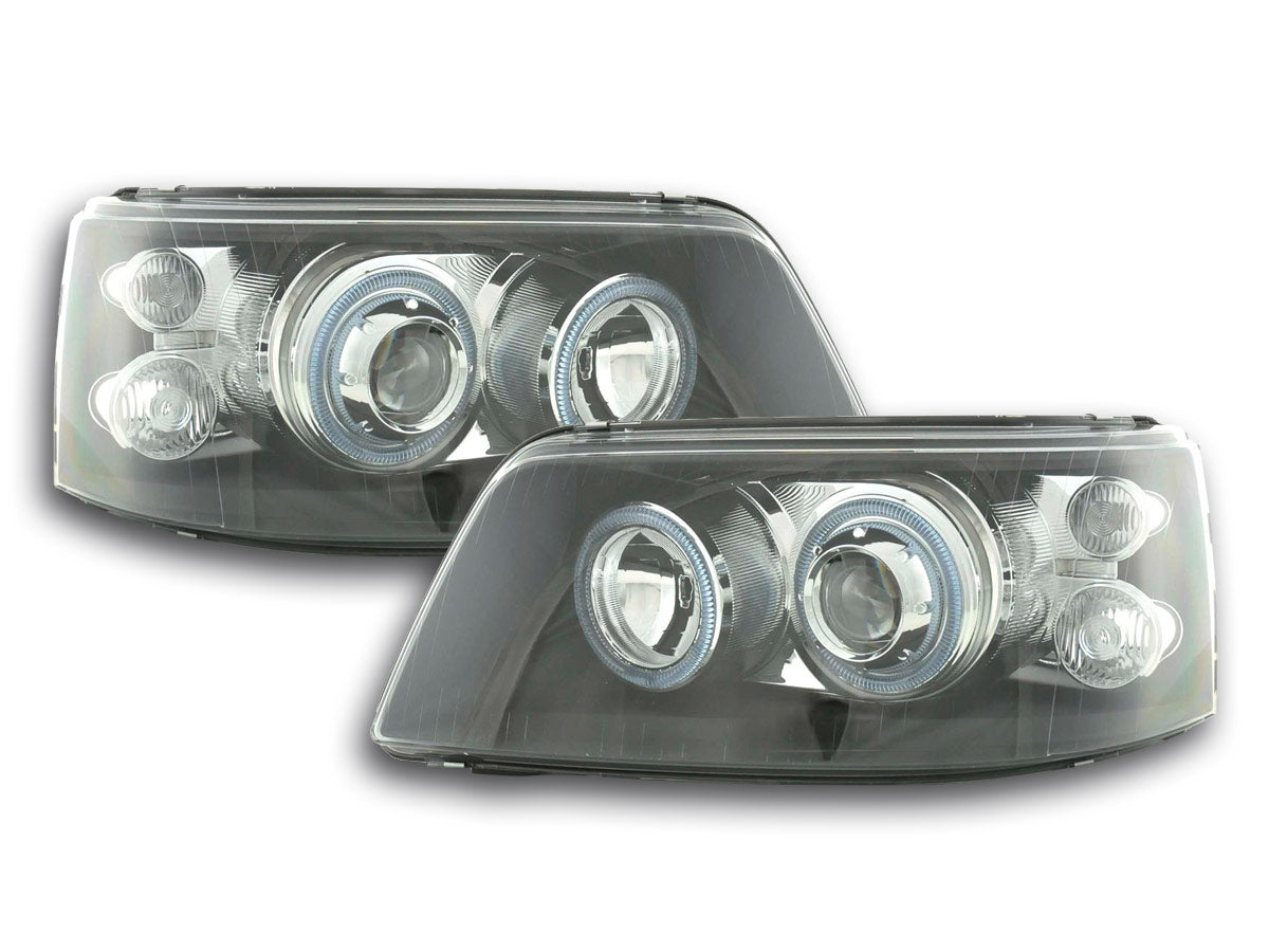 Scheinwerfer Set Angel Eyes VW Bus Typ T5 Bj. 03-09 schwarz