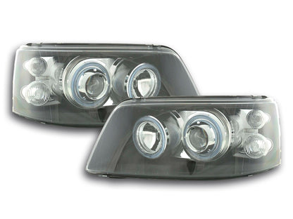 Scheinwerfer Set Angel Eyes VW Bus Typ T5 Bj. 03-09 schwarz