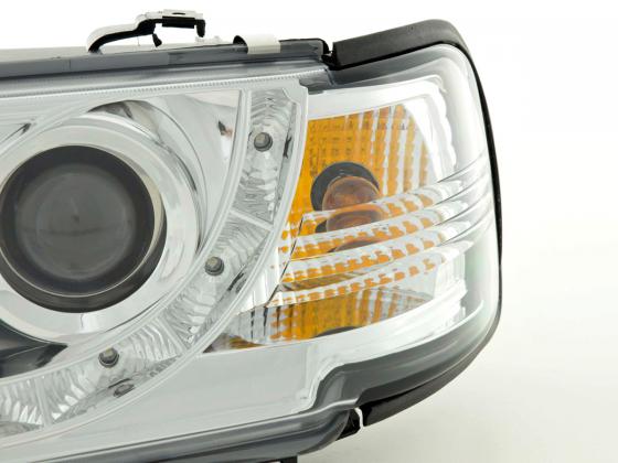 Scheinwerfer Set Daylight LED TFL-Optik Audi 80 Typ B4 Bj. 91-94 chrom