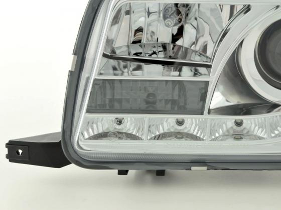 Scheinwerfer Set Daylight LED TFL-Optik Audi 80 Typ B4 Bj. 91-94 chrom